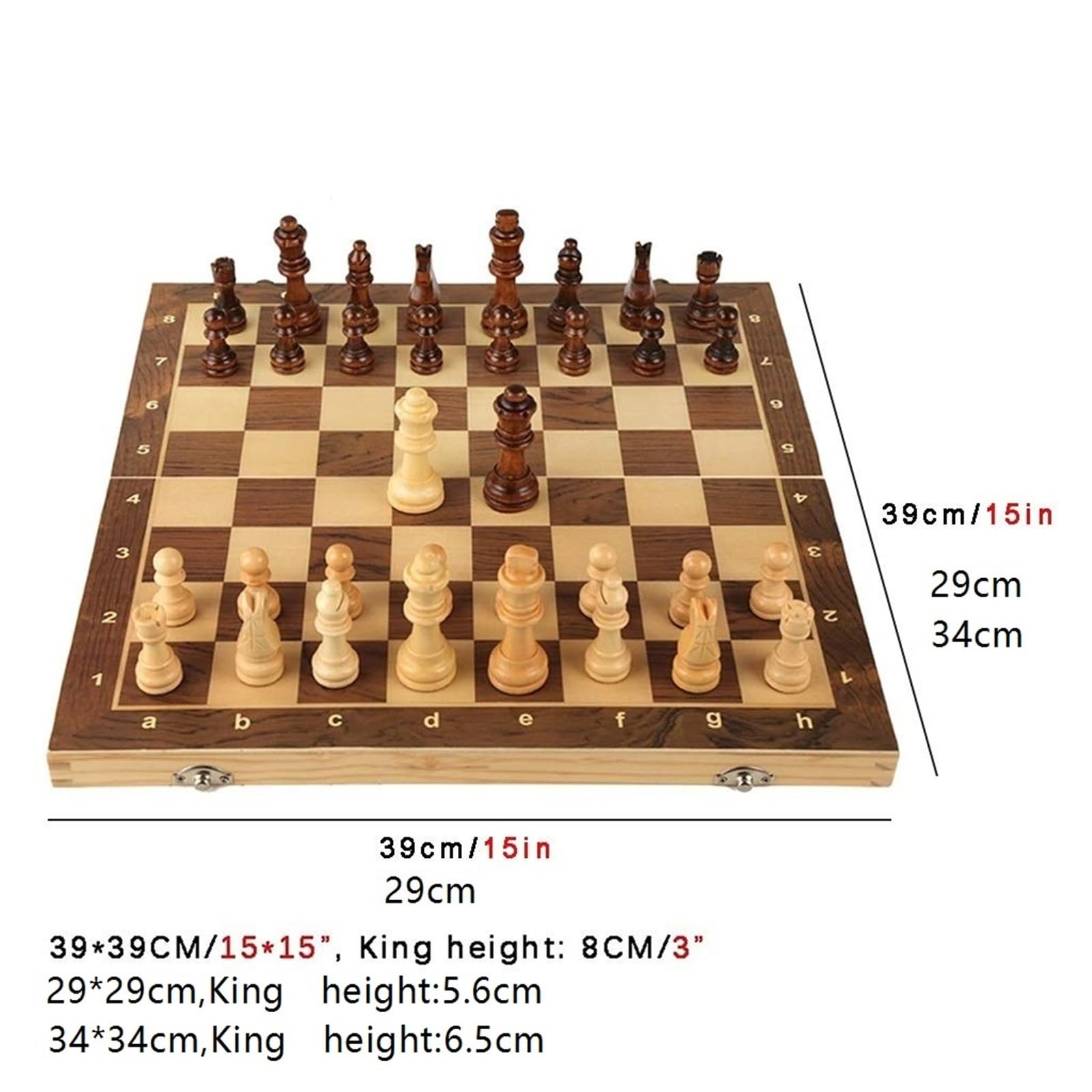 Set di scacchi magnetico pieghevole in legno con 2 regine extra, scacchiera interna for riporre gli scacchi for adulti, bambini e principianti scacchiera portatile(29 * 29cm)