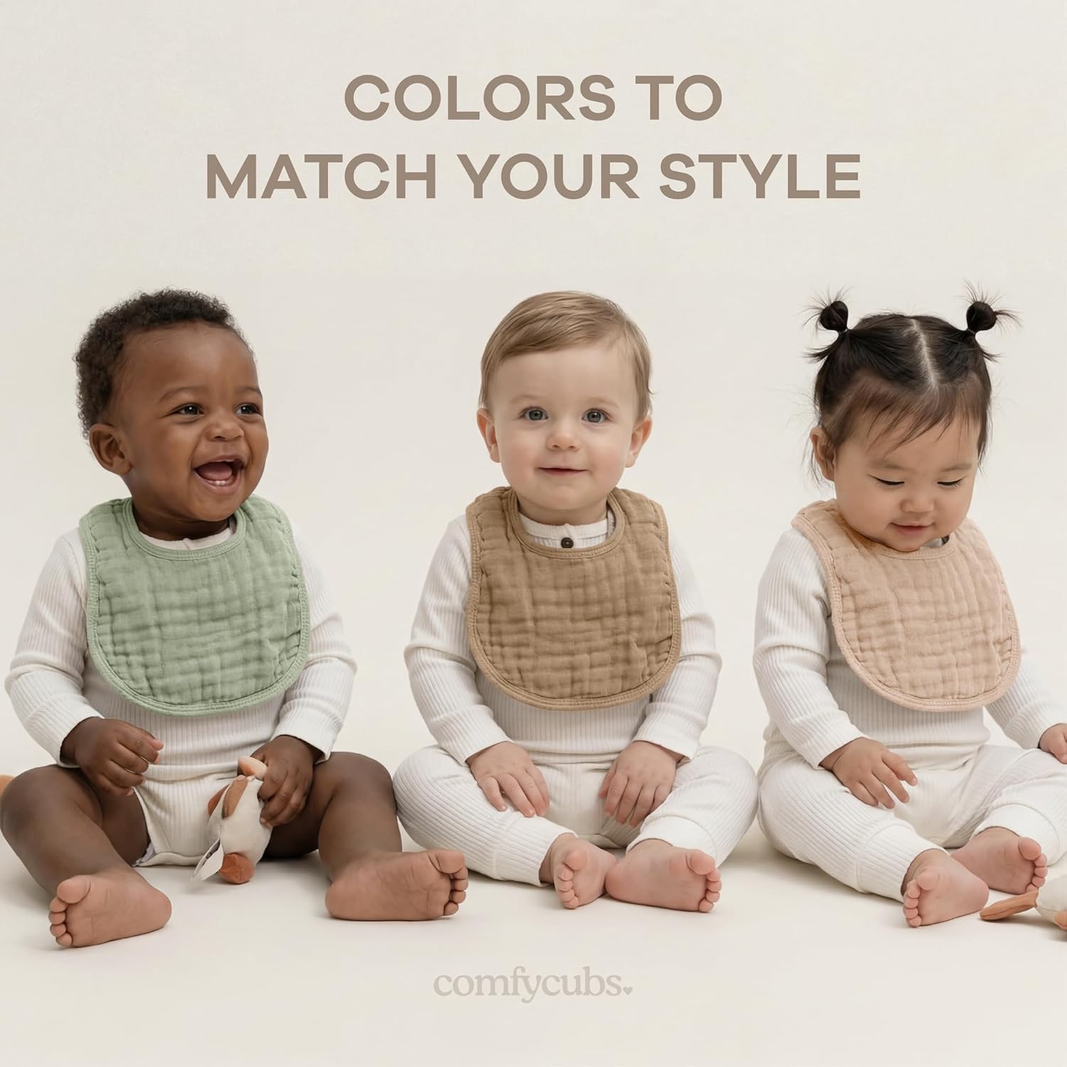 Comfy Cubs Muslin Bibs for Babies, Pack of 8 - Soft and Highly Absorbent, Feeding, Drool and Teething Bib, Adjustable Snaps - Stylish & Colorful Unisex Designs, Giftable Set - Wine