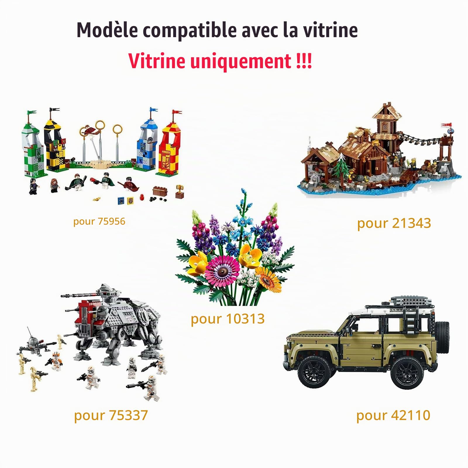 Vitrine Exposition pour Lego 10313 75956 75337 42110 21343,50x30x30.5cm Acrylique Transparent Grand Boîte de Présentation,Boîte d'Affichage Anti-Poussière pour Collection Figurine Jouets