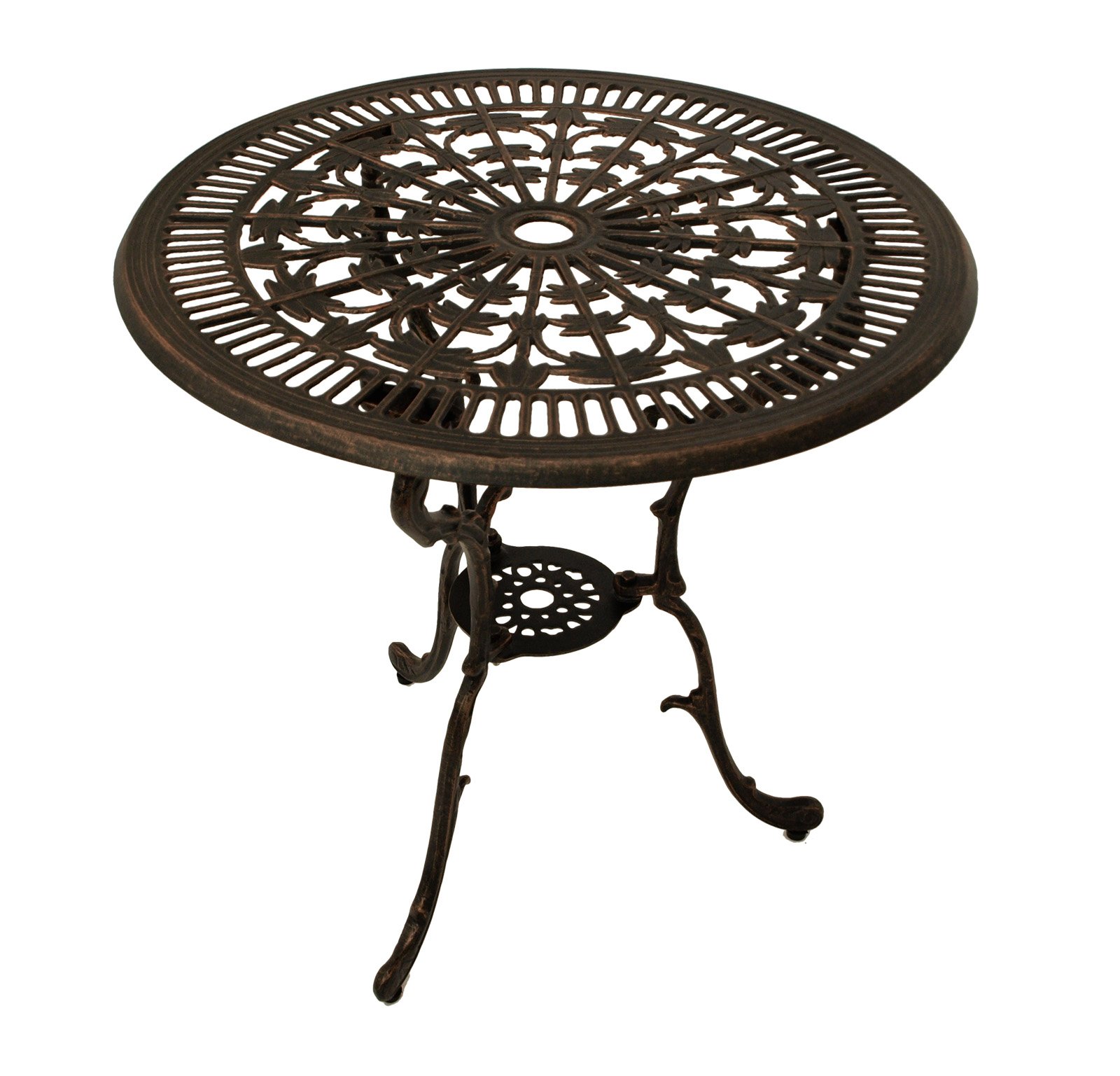 DEGAMO Gartenset Gartengarnitur Lugano in Jugendstil Optik 5-teilig, Aluguss, Farbe Bronze - antik, wetterfest