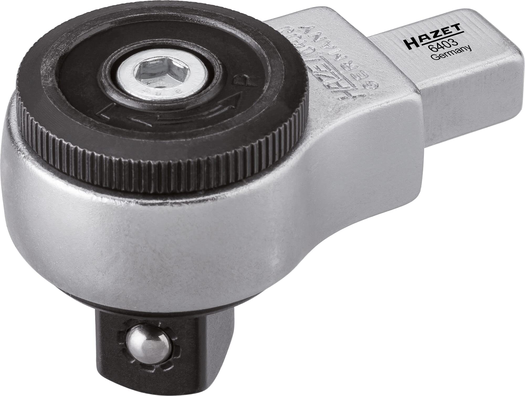 Hazet 6403 Testa ad Innesto con Cricchetto Reversibile, Argento, Attacco Quadro, Massiccio, 12.5 mm 1/2 di Pollice