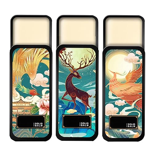 Grospe 3 Pack Solid Perfume Balm Set Portable Pocket Balm Perfect for Travel Use Natural Fragrance Perfume for Women