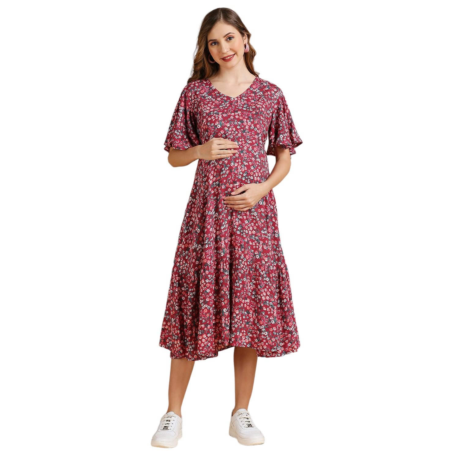 Women's Fit and Flare Calf Length Dress