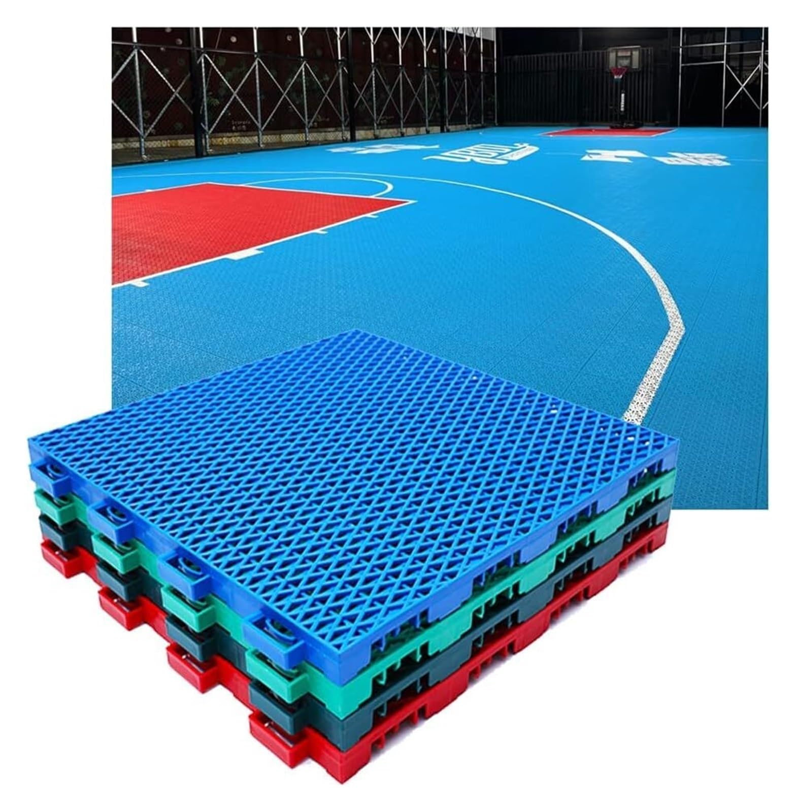 Dalles de sol pour badminton et volley-ball modulaire extérieur clipsable
