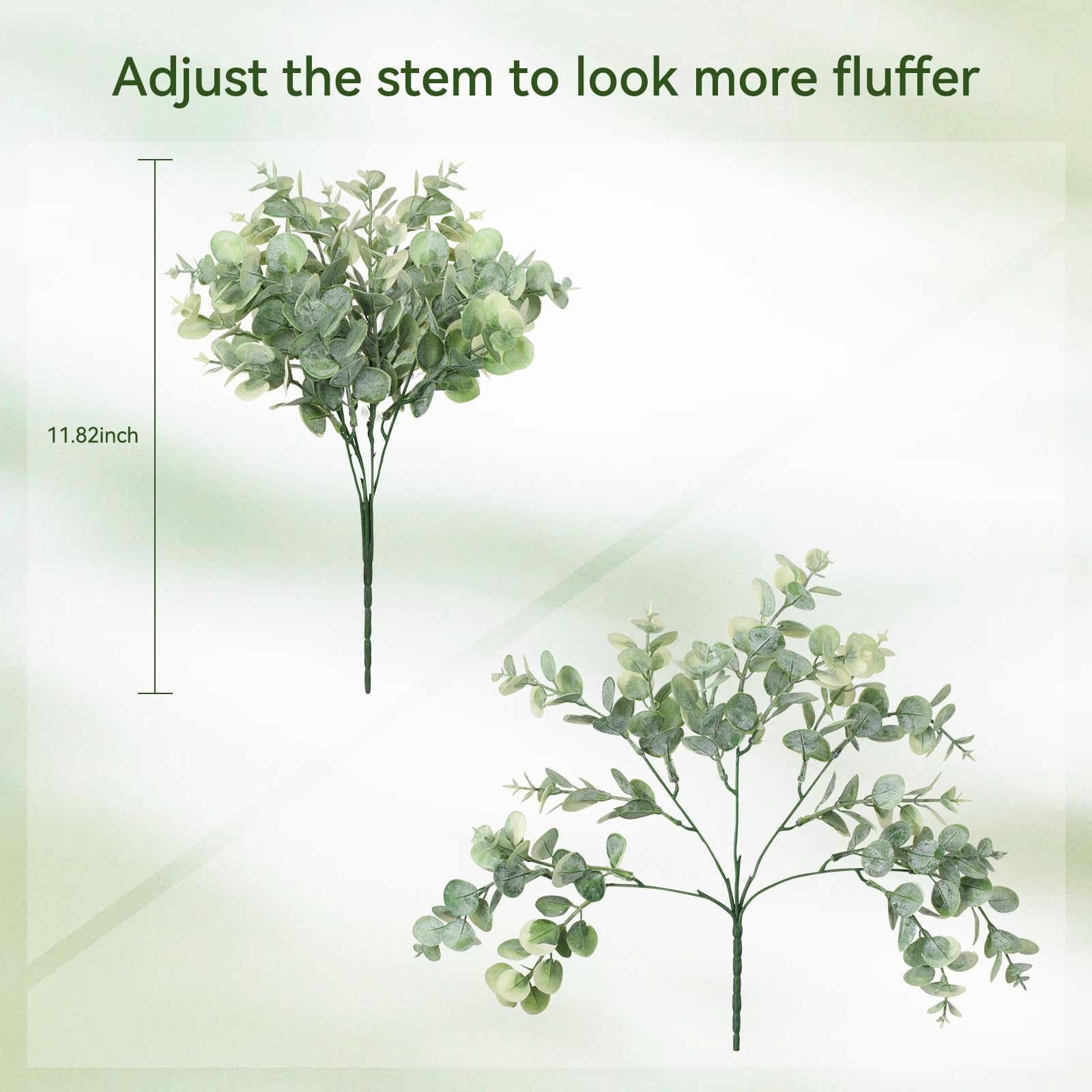 SUMJOK Eucalyptus Stems Decor, 5PCS Artificial Eucalyptus Leaves Stems Bulk Faux Greenery Branches for DIY Wedding Vase Bouquet Centerpiece Flower Floral Arrangement Farmhouse Home Decoration