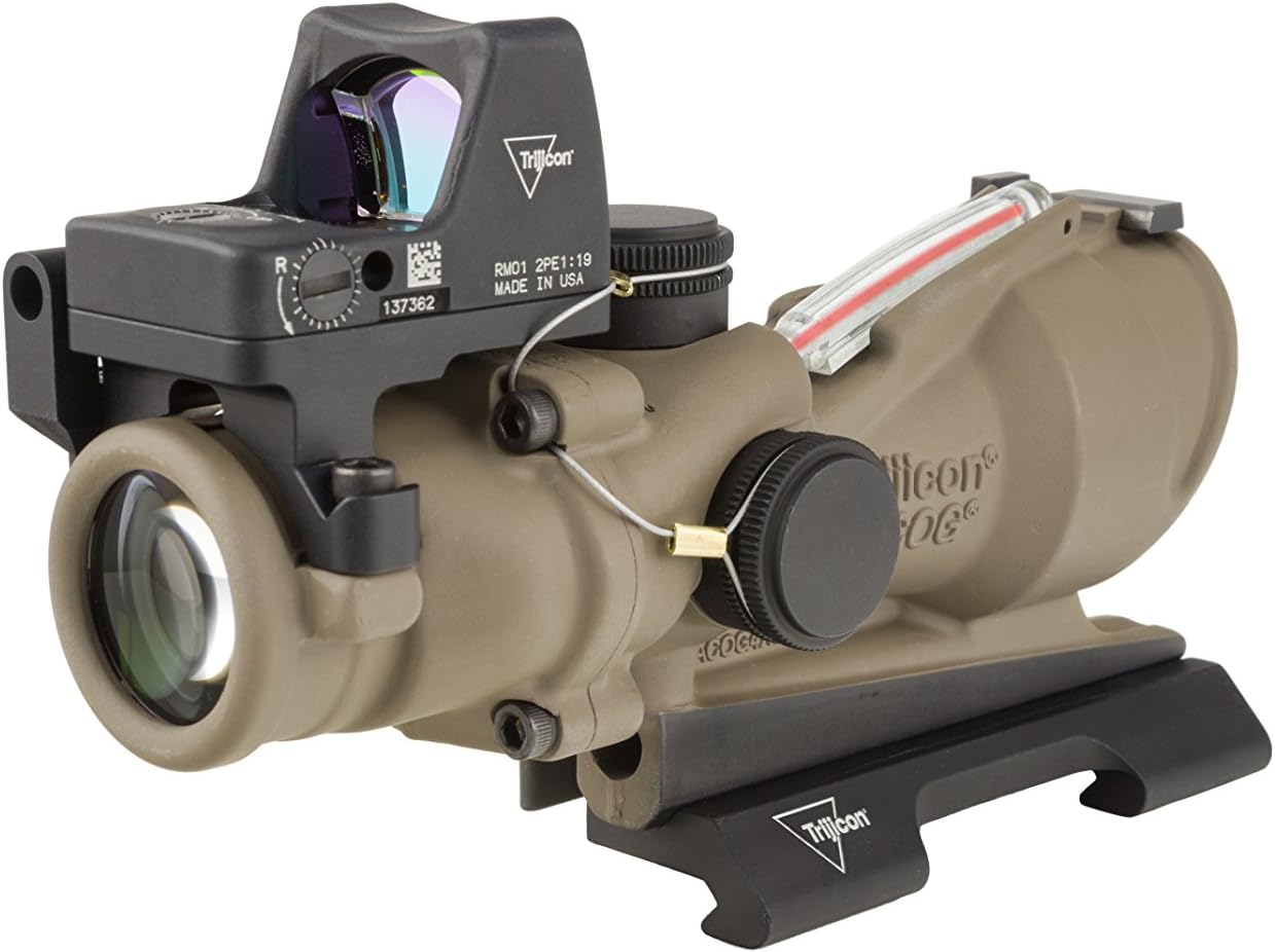 Trijicon 4x32mm ACOG Dual Illumination Red Crosshair Reticle with 3.25 MOA RMR Sight Flat Dark Earth Optics