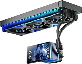 TZMRIT PF360 Aio Wasserkühlung 360mm mit 5.5-inch LCD Magnetic Screen Display,ALL-IN-One ARGB Infinity Mirror 2000RPM PWM Lüfter,für AM4/AM5& Intel LGA1851/1700 (BK)