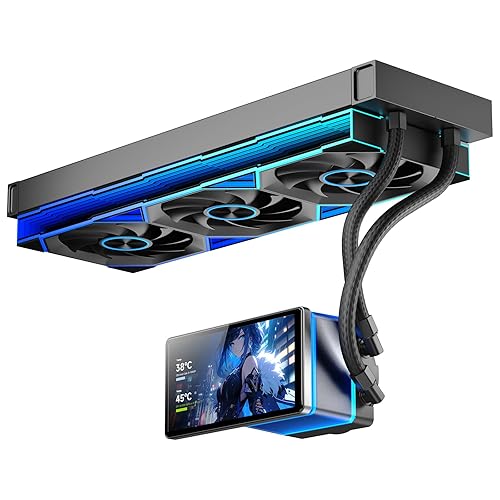 Jungle Leopard PF 360 CPU Water AIO Cooler Liquid Cooling|5.5-inch LCD Magnetic Screen|360mm ARGB Infinity Mirror 2000RPM PWM Fan|Lower Noise ≤30DBA|for Intel LGA1851/1700/1200/115X AMD AM4/AM5-Black