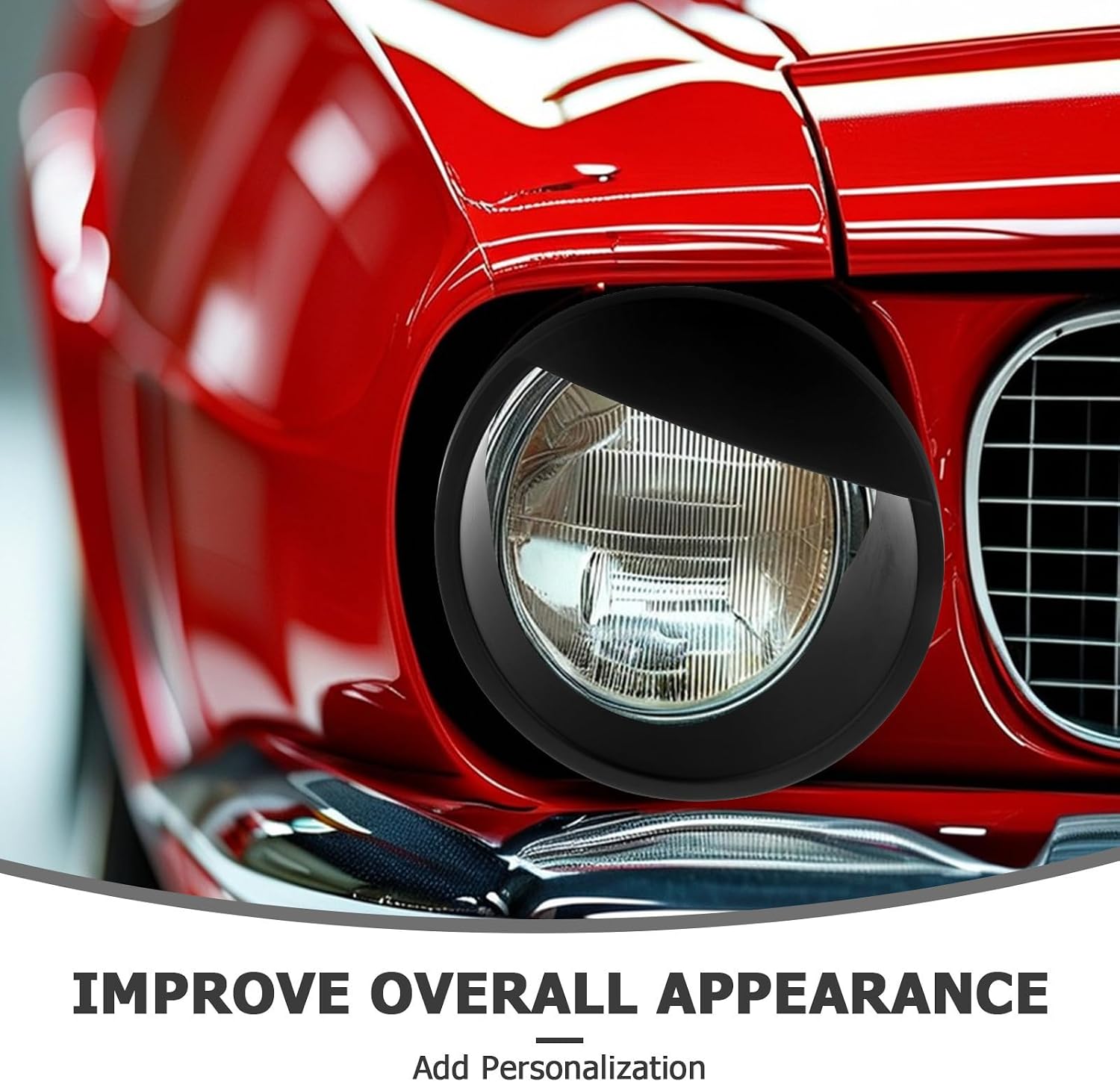 DOITOOL 2pcs Matte Black Abs Plastic Headlight Bezels Set for 7 Inch Headlights with Stylish Design for Off-Road Vehicle Accessories