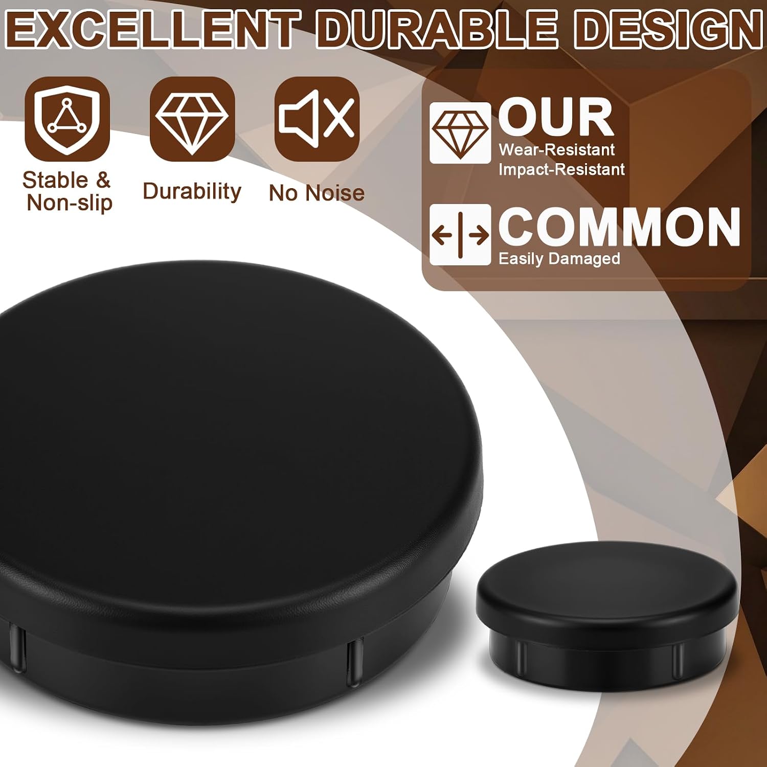 24 Pcs Wrought Iron Patio Furniture Leg Cap 1-1/4 Chair Feet Cap | Black Heavy Duty Nylon Round Chair Leg Glides Floor Protectors for Outdoor Patio Garden Metal Furniture, Table Feet