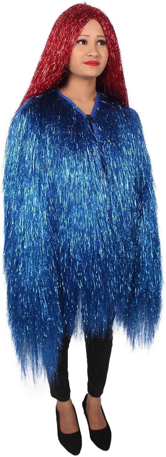 HPO Unisex Festival Carnival Thin Tinsel Jacket with Loose Fit | Extra Dense Tinsel | Multiple Size and Color Options