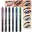 evpct 6Pcs Blue Colored Glitter Eyeliner Pencils Set,Dark Light Blue Green Purple Red Pink Metallic Colorful Liquid Eye Liner Set Women Waterproof