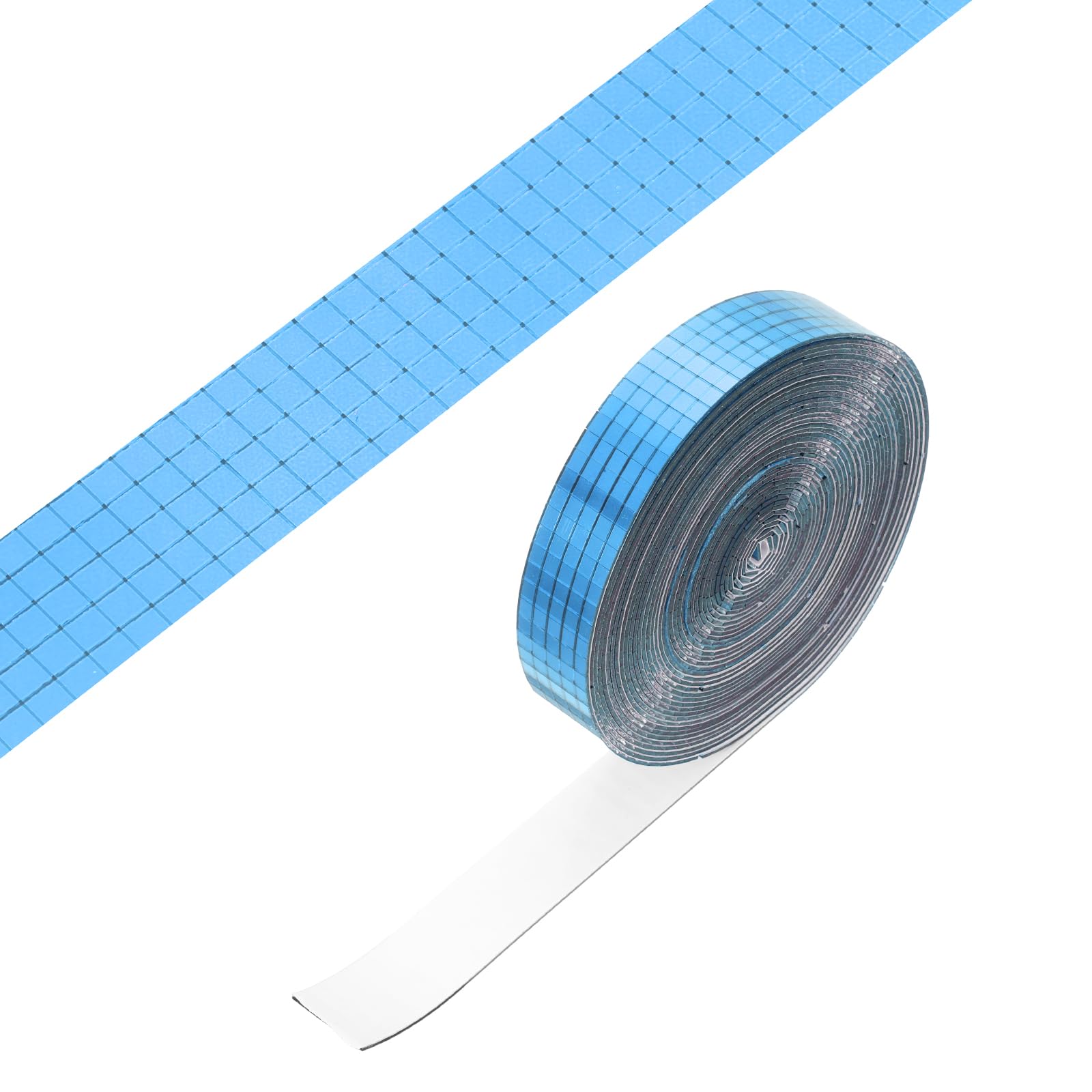 PATIKIL 5x5mm Self Adhesive Mirrors Mosaic Tiles, 8000 Pcs Square Mini Glass Mosaic Disco Tile Sticker for DIY Craft Disco Ball Party Decoration, Light Blue