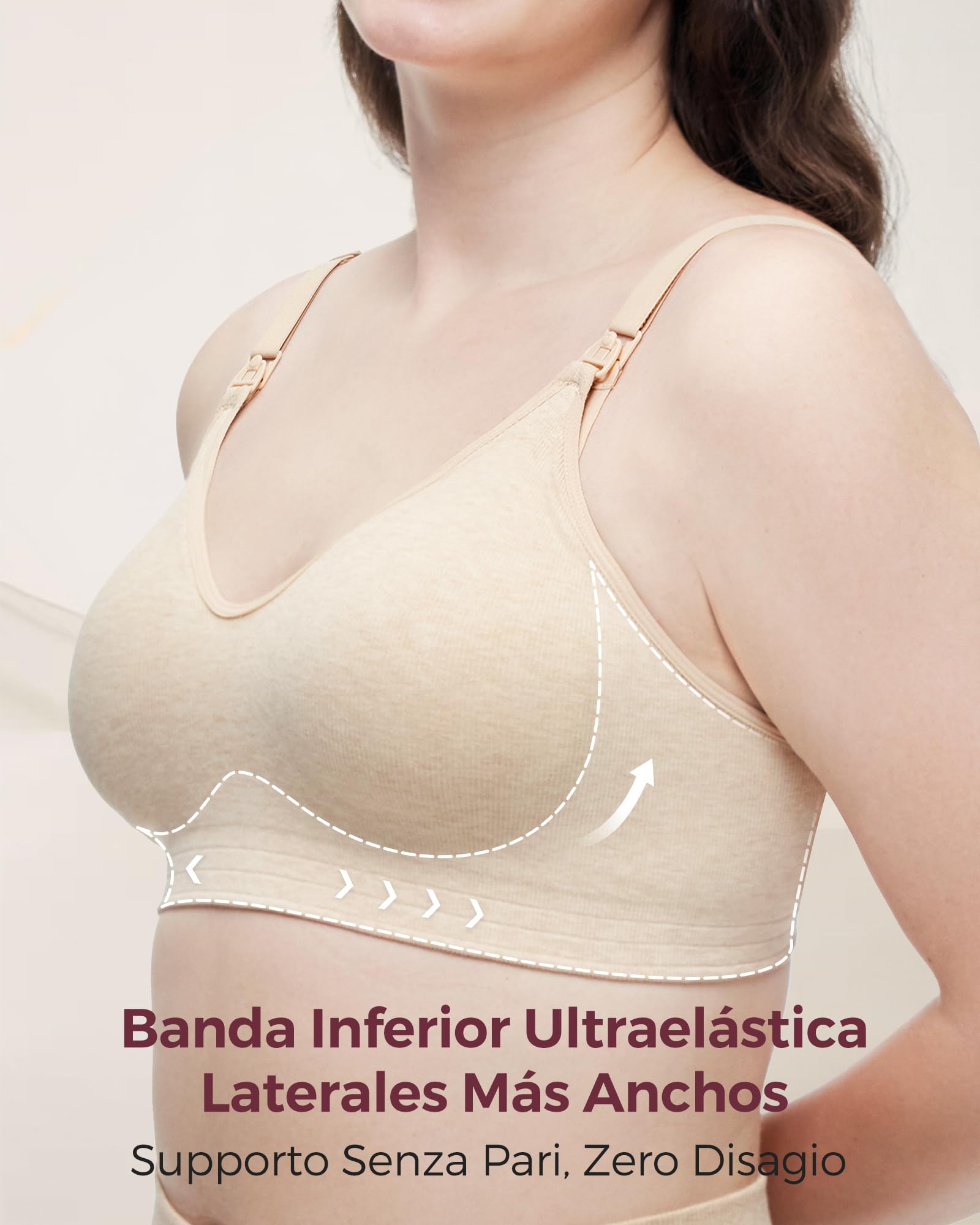 momcozy Sujetador Lactancia, Sujetador Lactancia Algodon Suave de EE. UU. sin Costuras, Relleno Fijo, sin Aros, para Embarazo