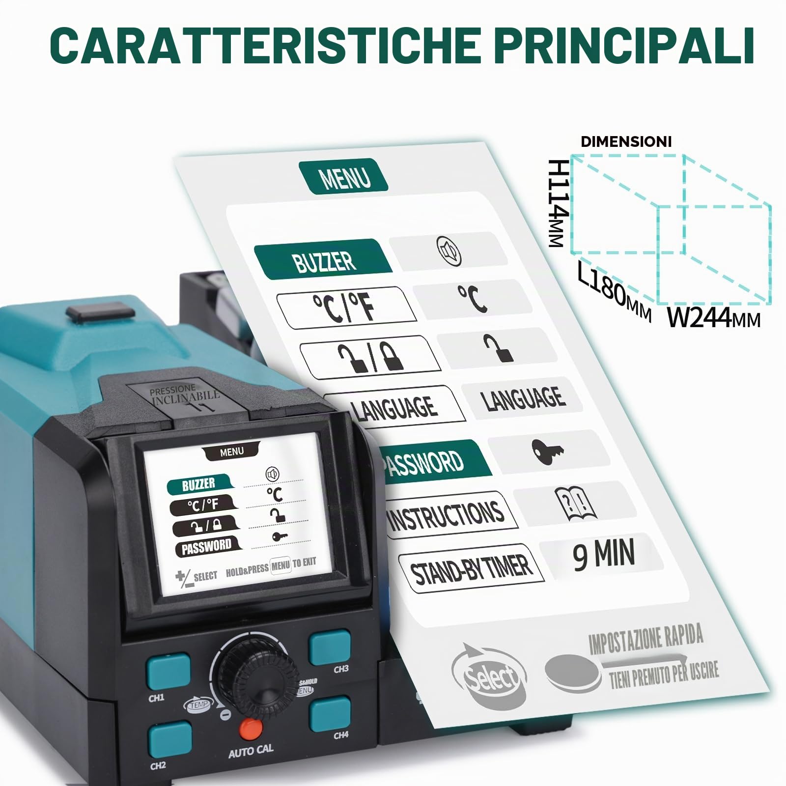 YIHUA 982D-I PRO Stazione di Saldatura 2-in-1 con Microsaldatore di Precisione, Pinzette Calde, 10 Cartucce a Punta, Interfacce Operative Individuali, Doppio Supporto, 4 Canali Preimpostati (EU Plug)