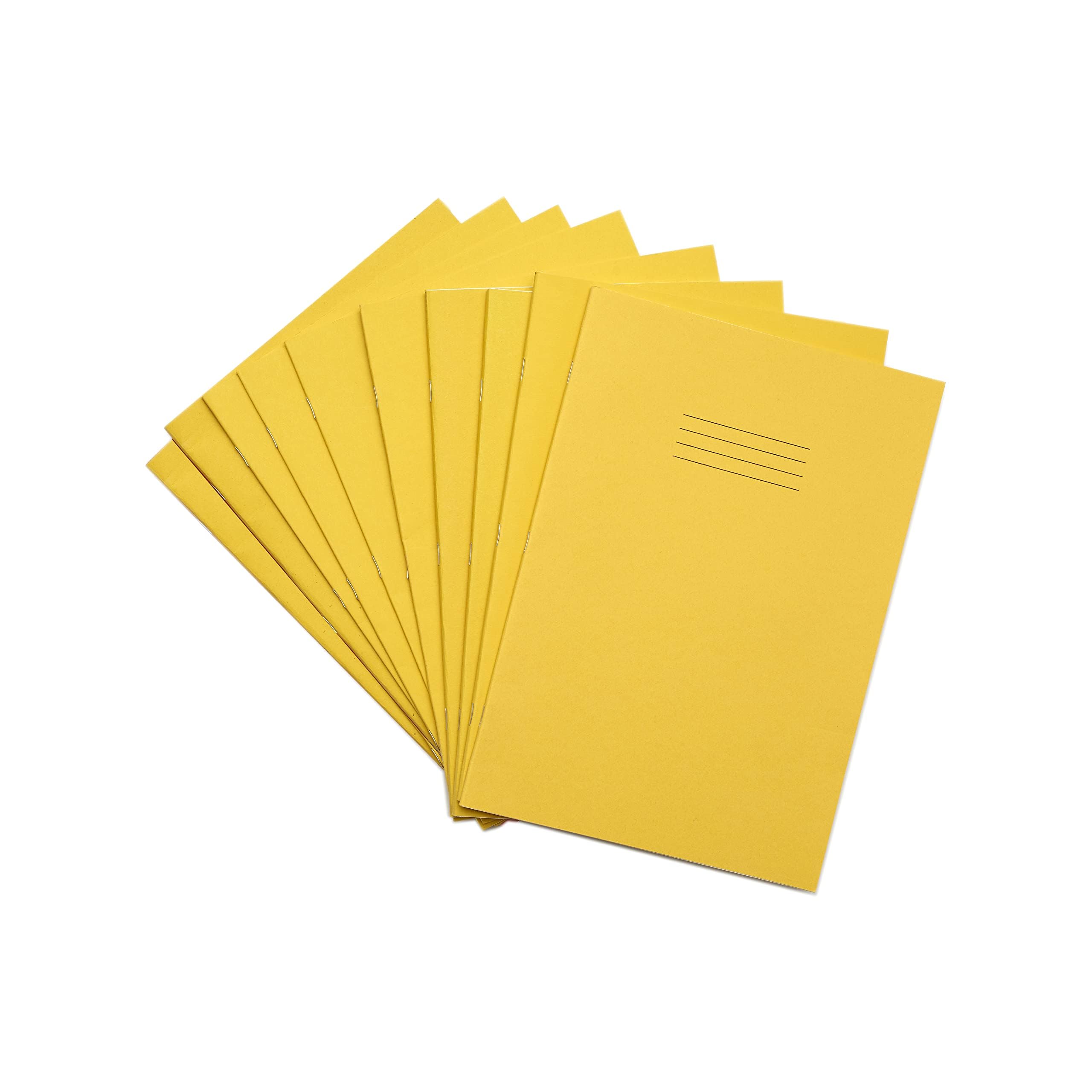 Rhino A4 Exercise Books, 32-Page / 8mm Lined with Margin Paper Notebook, 100-Pack, Office & School Stationery Supplies, Yellow