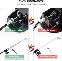 Vista 3 de 2 juegos de piezas de repuesto para sillón reclinable, mango reclinable de metal, cable de liberación para Ashley y la mayoría de sofás reclinables