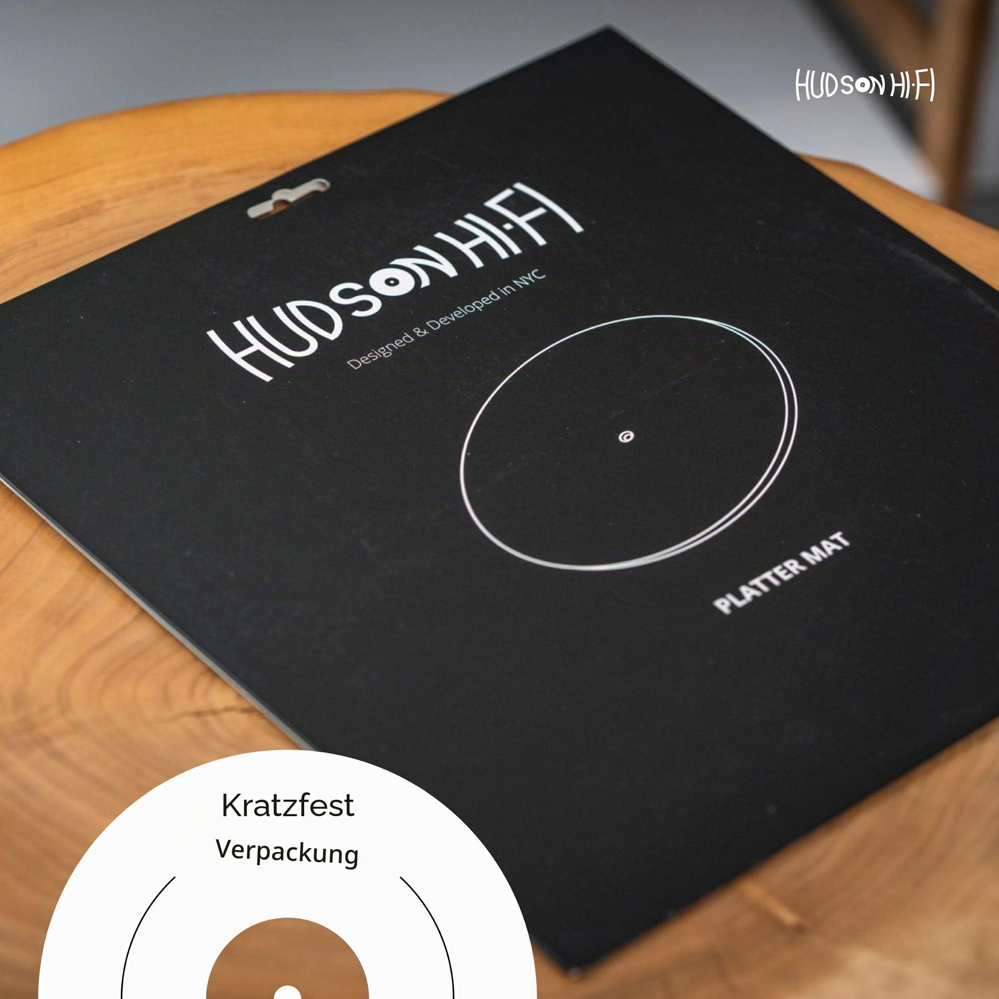 Hudson Hi-Fi Plattenspieler - Matte aus Acryl - BlueLit - LP Slipmat