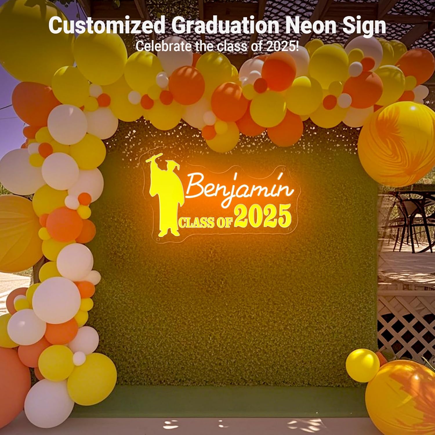 Custom Graduation Neon Sign for Class of 2025, Personalized Congrats Grad Name Neon Sign for Graduation Gifts, Customized Graduate LED Light Up Signs for Party Celebration Photo Backdrop Wall Decor