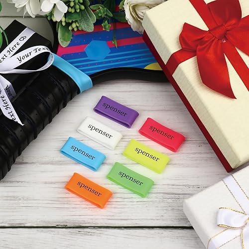 Miniatura 5 de Bandas de agarre de paleta de pickleball personalizadas, empuñaduras de goma antideslizantes con nombre personalizado, opciones multicolor para
