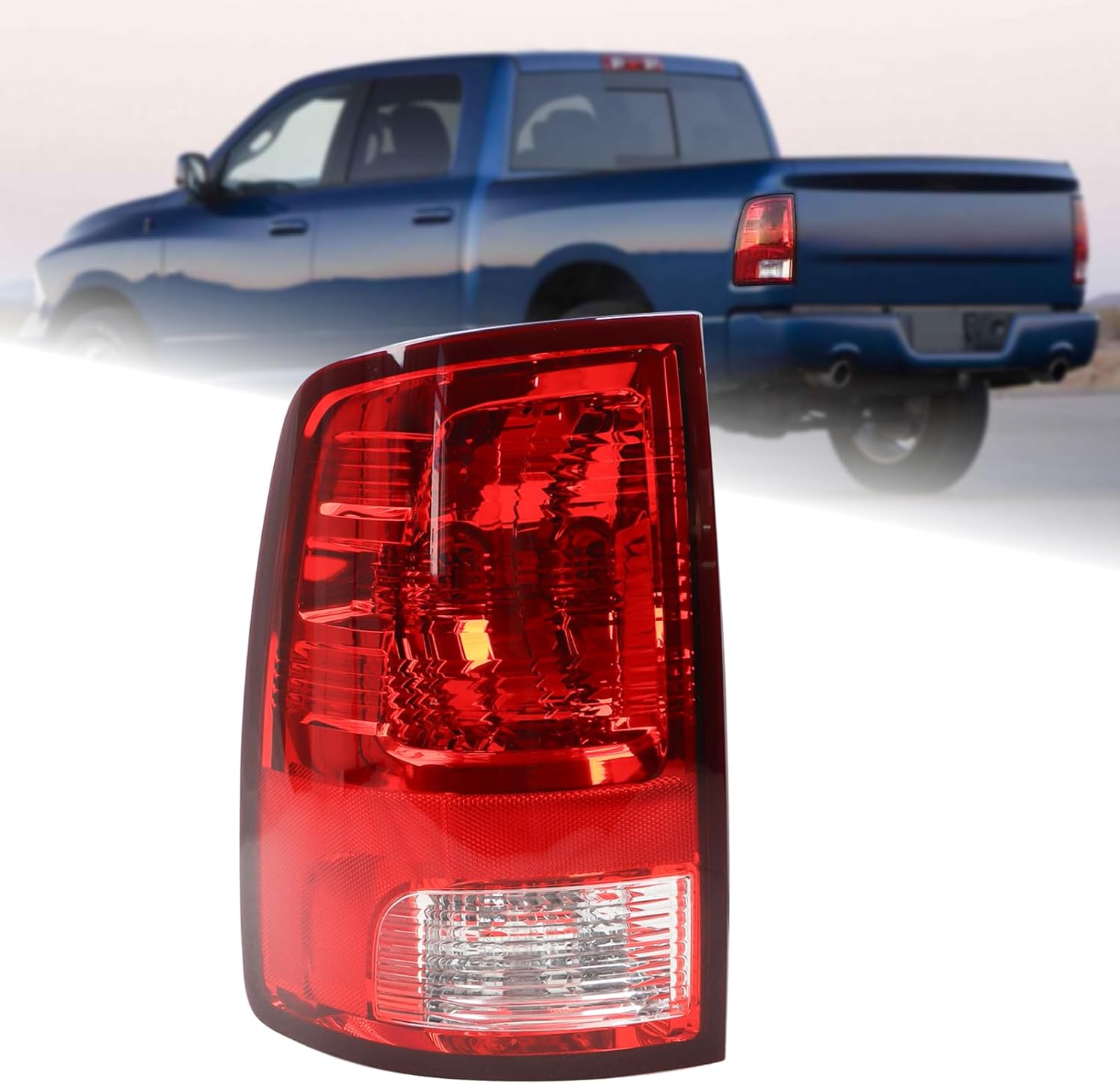 W/Bulb Tail Light Rear Lamp Assembly Compatible for 2009-2018 Dodge Ram 1500 2500 3500 Left Driver Side CH2818124 55277415AB