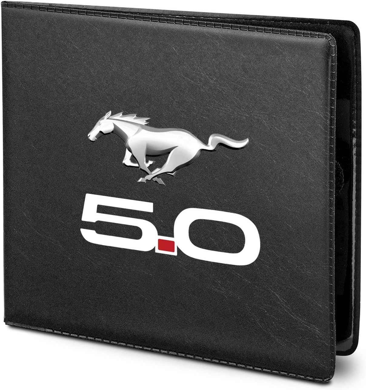 iPick Image for Ford Mustang 5.0 Auto Insurance Registration PU Leather Document Holder Wallet