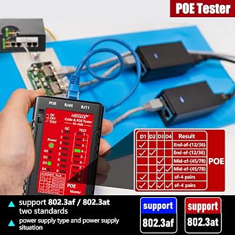 NF-468S Network Cable Tester Ethernet Tester LAN Tester POE/RJ45 Cat5 CAT7