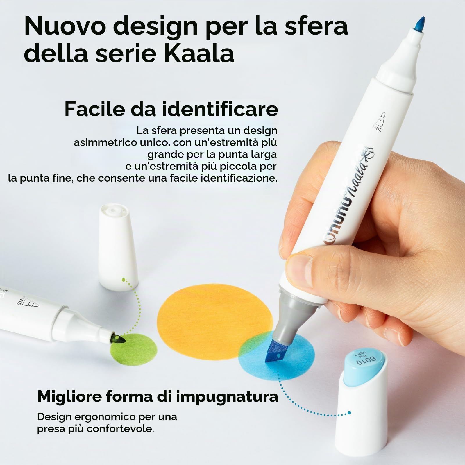 Ohuhu markers, 108+1 colori pennarelli ad alcool a doppia punta fine e sottile, inchiostro sfumabile e ricaricabile per artisti che colorano e disegnano personaggi dei cartoni animati e degli anime