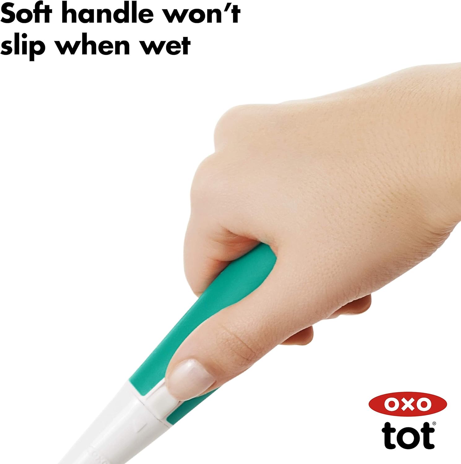 OXO Tot Bottle Brush with Nipple Cleaner and Stand, Teal