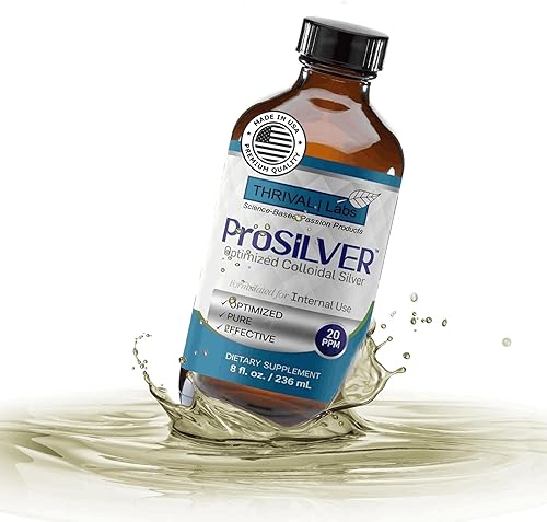 ProSILVER Blue Label - Líquido de plata coloidal de 20 ppm (8 onzas), nanopartículas de plata líquida bioactiva optimizadas para apoyo inmunológico,