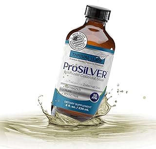 ProSILVER Blue Label 20 PPM Colloidal Silver Liquid (8oz), Optimized Bio-Active Liquid Silver Nanoparticles for Immune Support, Dark Glass Bottle - Thrival Labs