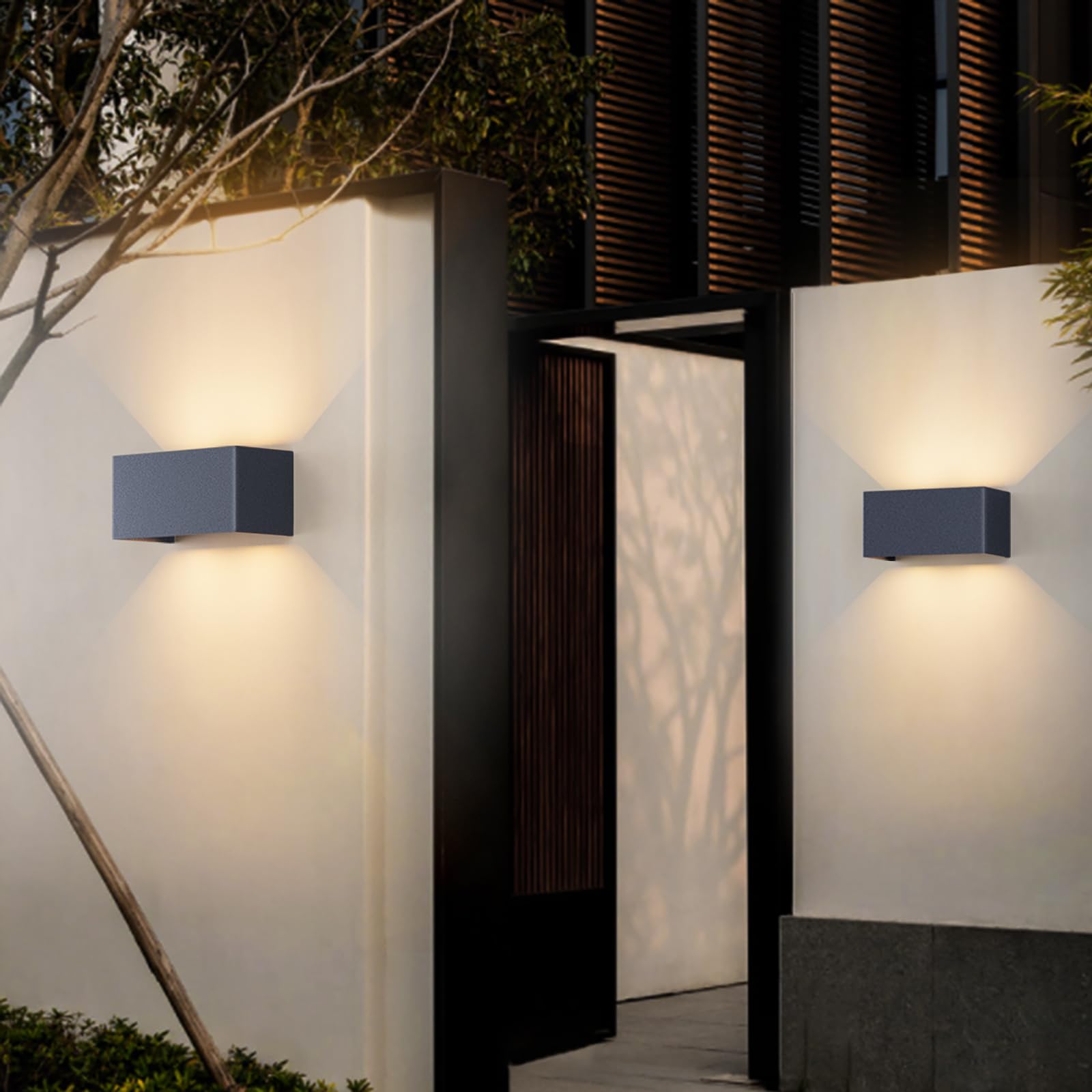 Klighten 24W LED Wandleuchte IP65 Außenlampe 3000K Warmweiß Anthrazit