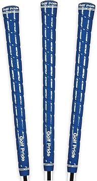 Golf Pride Tour Wrap Golf Grip - Comfortable, Durable Grip for Clubs - Classic Wrap Design with High-Tack Feel - Rubber Construction - Standard - Blue - 3 Pack