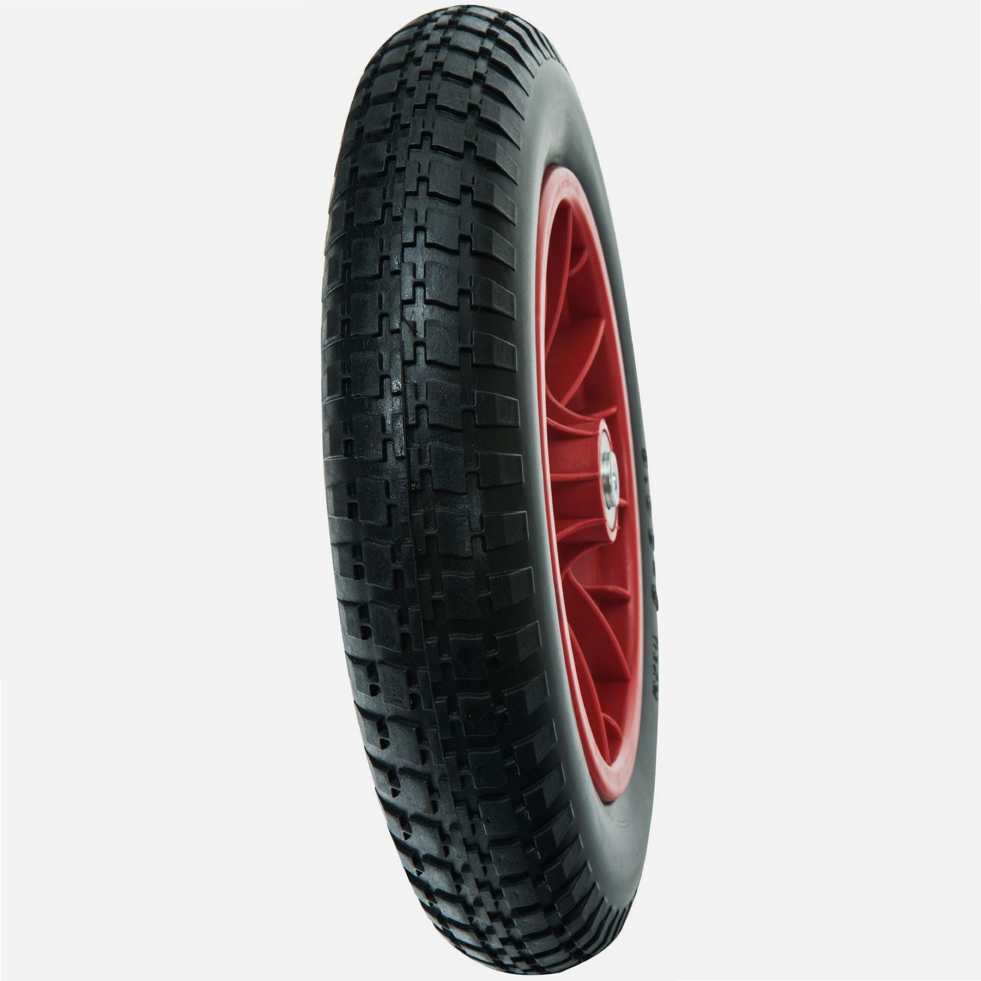 WERKA PRO Roue Increvable 13'' 330 x 85 mm - Alésage 10 mm - Jante Rouge - Roulements à Billes - Pour Diables, Chariots et Remorques de Jardin - Bande de Roulement Parallèle - 1,37 kg