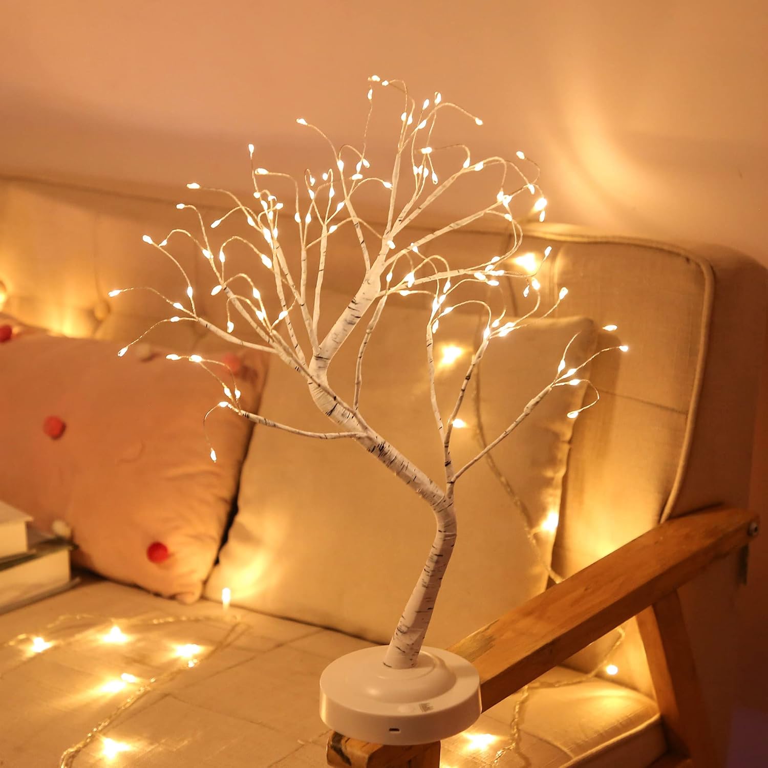 Tabletop Bonsai Tree Light,108L LED Tree Lamp,Fairy Light Tree with 8 Modes & 6 Hrs Timer,Artificial Tree with Lights USB & Battery Operated,Lighted Birch Tree Indoor for Home Decoration (Warm Glow) - Image 2