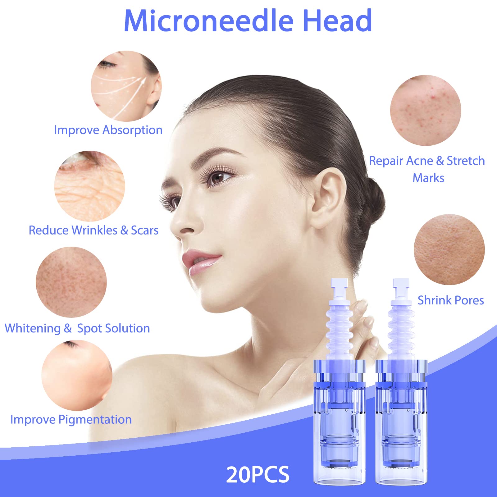 20 Pcs Agujas Dermapen Microneedling 36 Pin Microagulhas Agulhas De Repuesto Micro Aguja Cartucho De Slot Baioneta Regular Microneedle Cartuchos Dermapen Para Microneedling Derma Substituição Pen