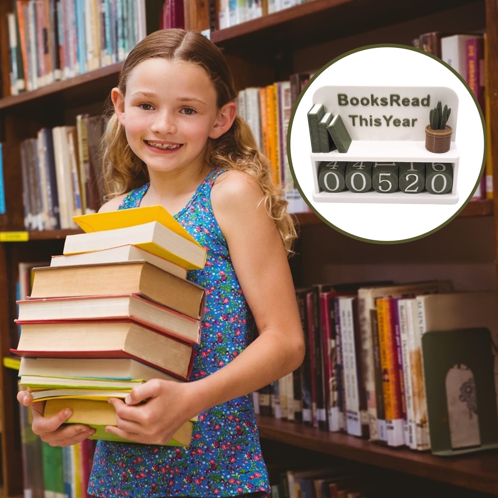 Simsky Contadores de libros leídos - Leer este año contador para decoración de estanterías - Regalo para lectores, profesores y amantes de la biblioteca