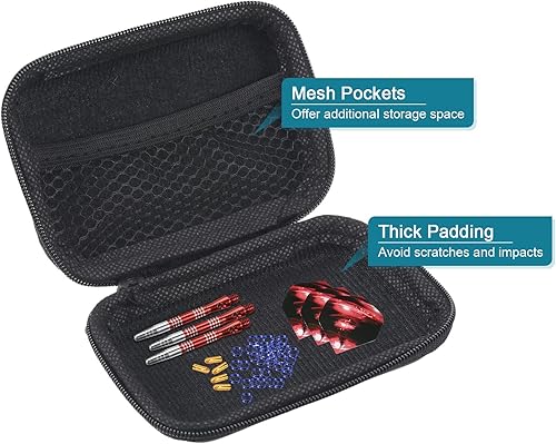 Miniatura 4 de PATIKIL Estuche para dardos, dardos de EVA multifuncionales, almacenamiento de transporte con bolsillos de malla para dardos, puntas, vuelos,