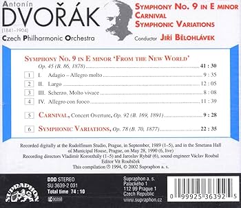 Amazon.co.jp: ドヴォルザーク:交響曲第9番「新世界より」 他 (Dvorak
