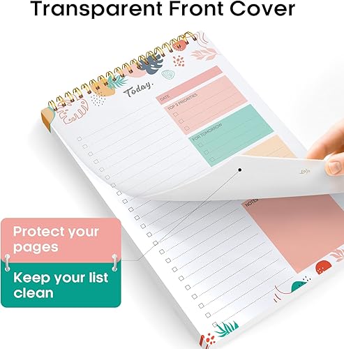 Miniatura 10 de Bloc de lista de tareas - Cuaderno de lista de tareas para el trabajo con 52 hojas, planificador diario sin fecha, perfecto para tareas diarias y