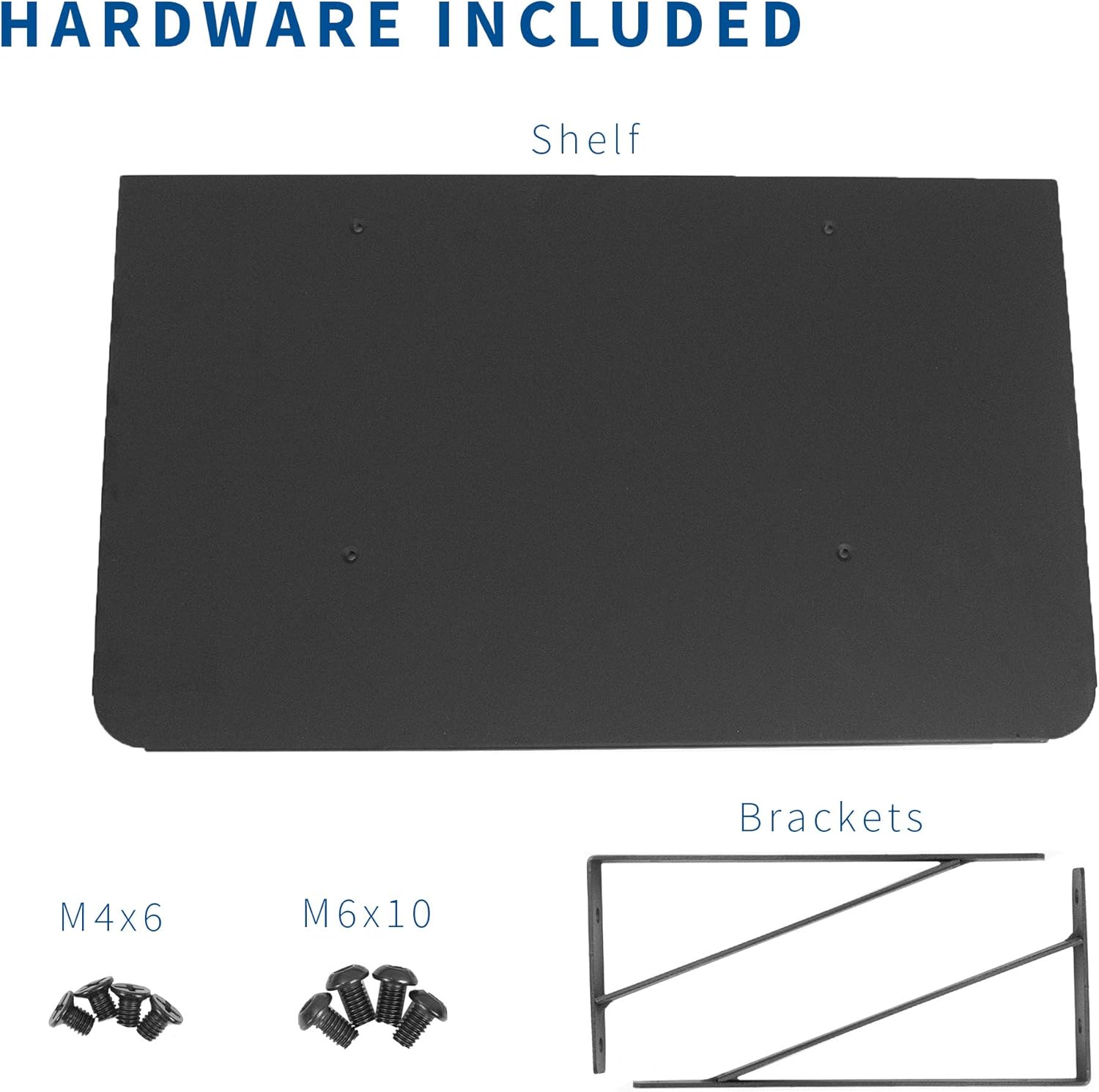 VIVO Black Attachable Shelf for STAND-TV03E TV Cart Series, SHELF-TV03E
