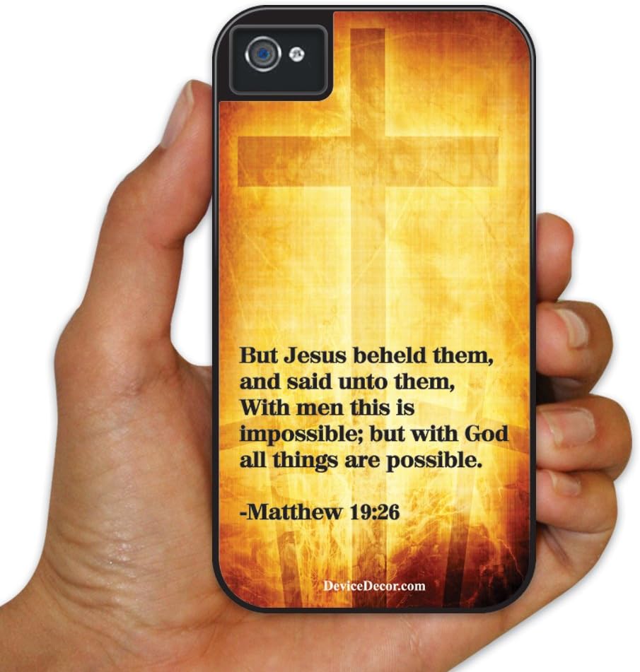 iPhone 4/4s BruteBox Case - Christian Themed - Matthew 19:26 - 2 Part Rubber and Plastic Protective Case