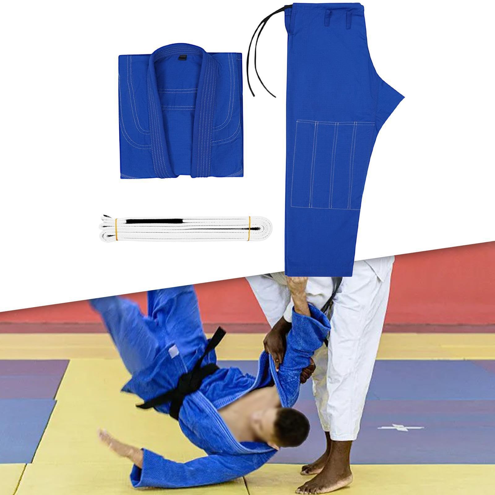 BEALIFE Accessori per abbigliamento per arti marziali, cintura in comoda e leggera per kimono da torneo Brazilian Jiu Jitsu Gi per bambini, uniformi per , Blu , A3