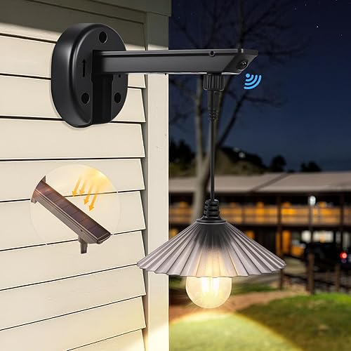 Luces solares de granero para exteriores, apliques de pared al aire libre del atardecer al amanecer, 3 modos de iluminación con sensor de