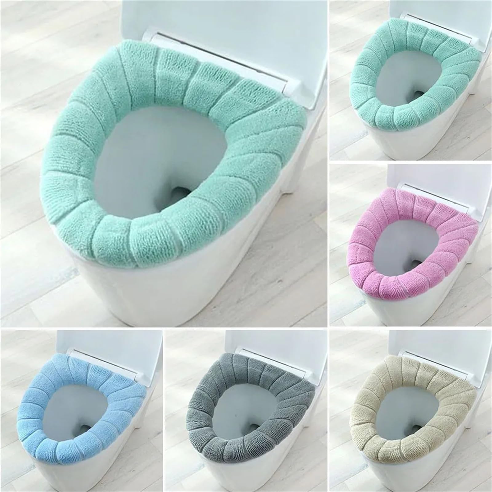 2 fundas de asiento de inodoro lavables, suaves y elásticas, para decoración del hogar, almohadillas de inodoro grises para mayor comodidad y estilo