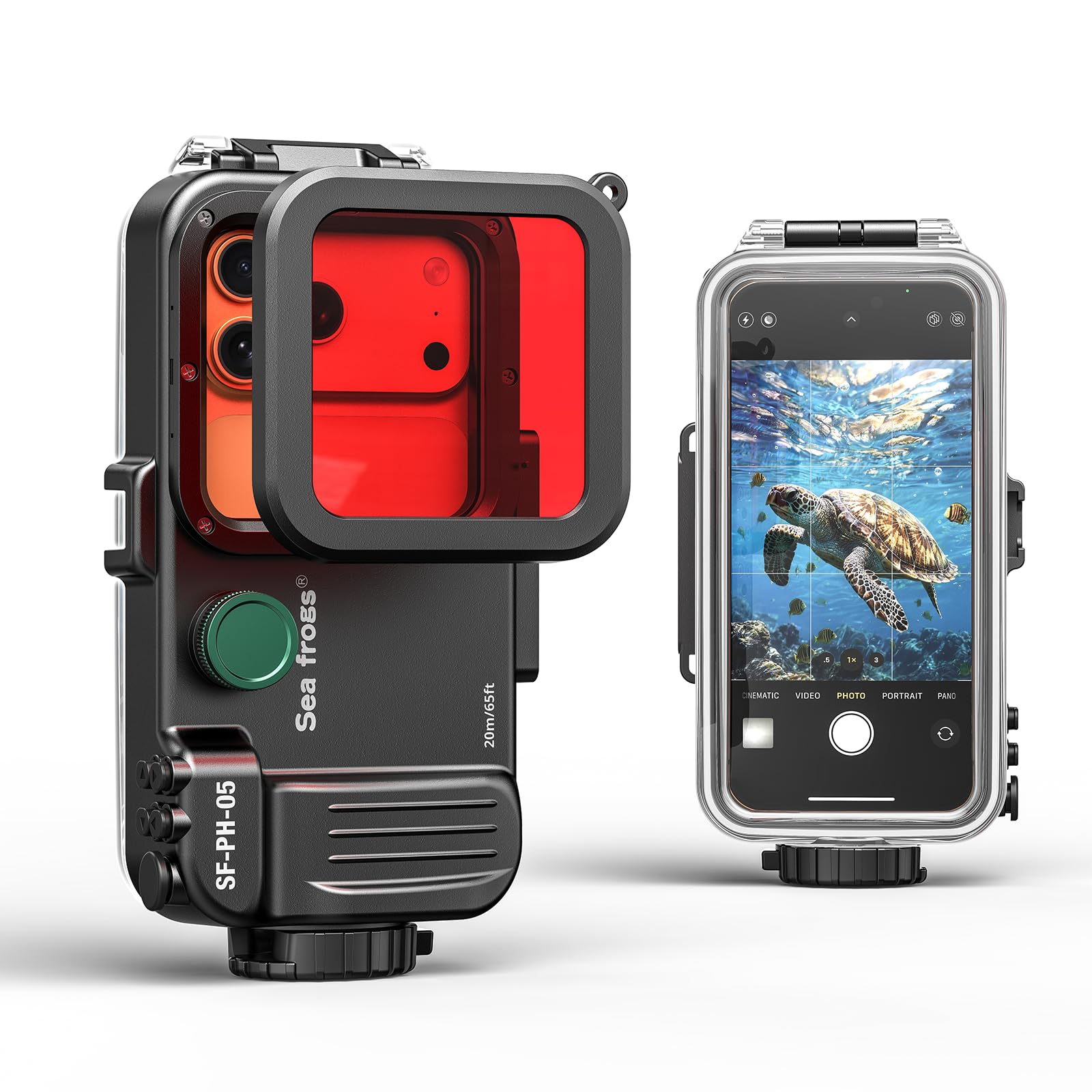 SF-PH-05 Estuche Impermeable para teléfono, Carcasa Universal para teléfono Submarino de 20m/65ft con Filtro Rojo, para la mayoría de los teléfonos Inteligentes, Buceo Snorkeling Fotografía submarina