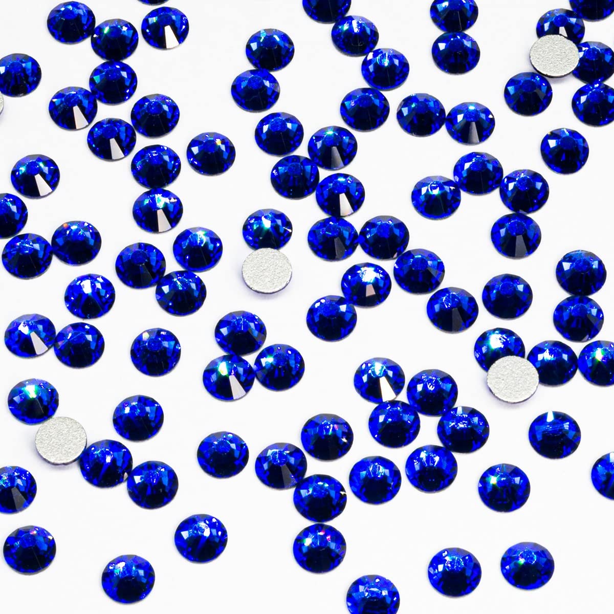 2880pcs Royal Blue Nail Rhinestones SS10 2.8mm bulk Sapphire Blue Nail Art Round Flatback K9 Glass Gems Beads Stones Diamonds Glitter Nail Charms Nail Jewels Gluefix for Nails Eye Makeup Clothes Shoes