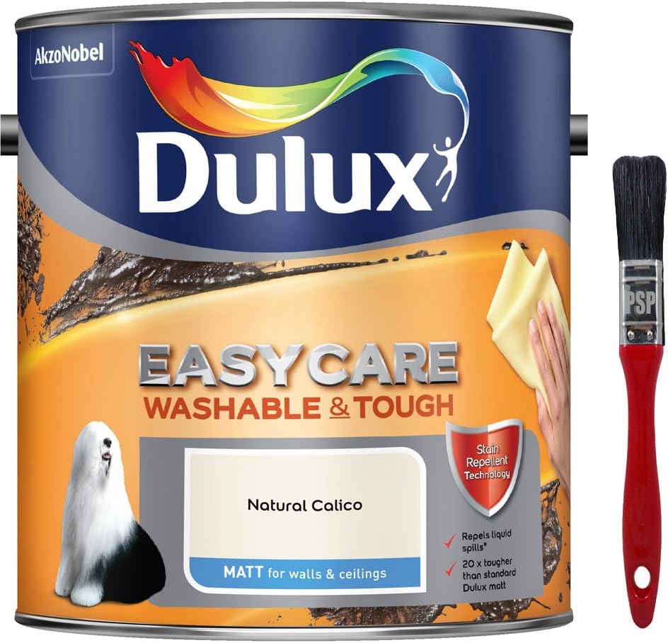 New 2017 Dulux Easycare Washable & Tough Matt Natural Calico 2.5L with Unique Stain Repellent Technology. Includes PSP Touch-up Brush.
