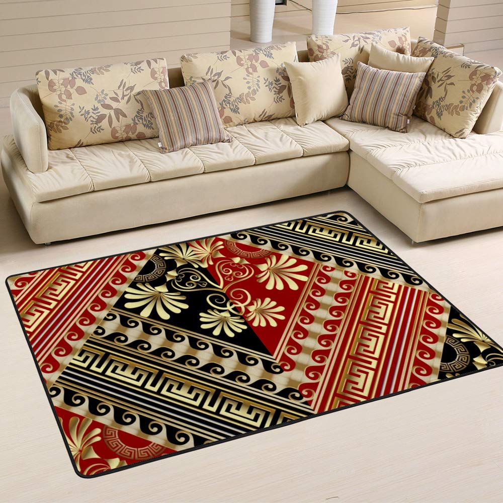 Tapis salon ethnique pour chambre et salle à manger design vintage Ruchen