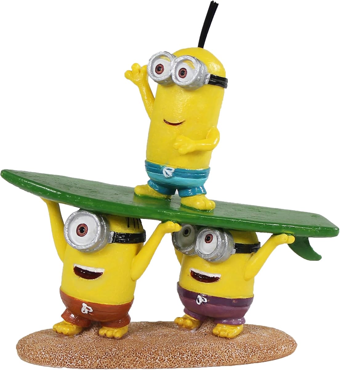 Adorno de acuario con licencia oficial de Penn-Plax Minions – Beach Buddies (Kevin, Stuart y Bob) – Seguro para peceras de agua dulce y salada – Pequeño